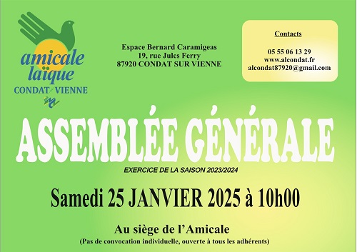 ASSEMBLÉE GÉNÉRALE Exercice 2023/2024 - Samedi 25 janvier 2025