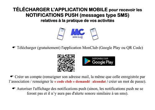 TUTO APPLICATION MOBILE MON CLUB POUR LES ADHÉRENTS