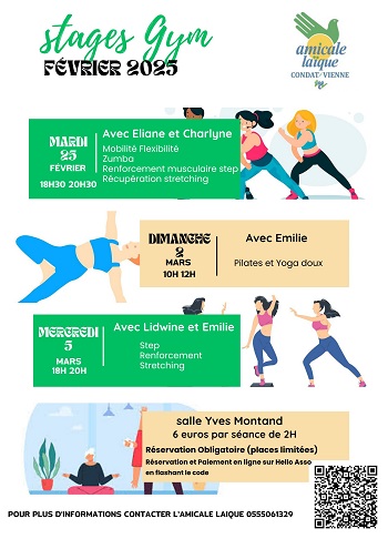 STAGES DE GYM FORM - VACANCES SCOLAIRES HIVER 2025